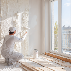 нанесение состава на стену (фото)